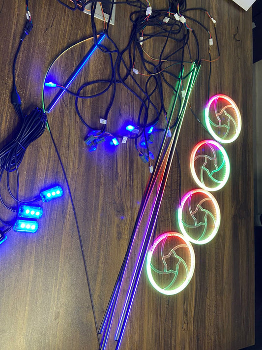 Cardi k4 6 in 1 Series With Voice Control - All Car LED Atmosphere Ambient Lighting Kit Interior Strip Light