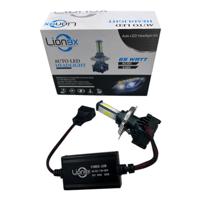 Lionex 65W AC-DC LED Headlight (1 Pc) – Dual Power Compatible with 2 Year Guarantee