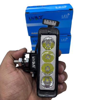 HJG 40W Straight 4 LED Fog Lights (Pair) | Dual Mode Still & Flash | Metal Body | Waterproof