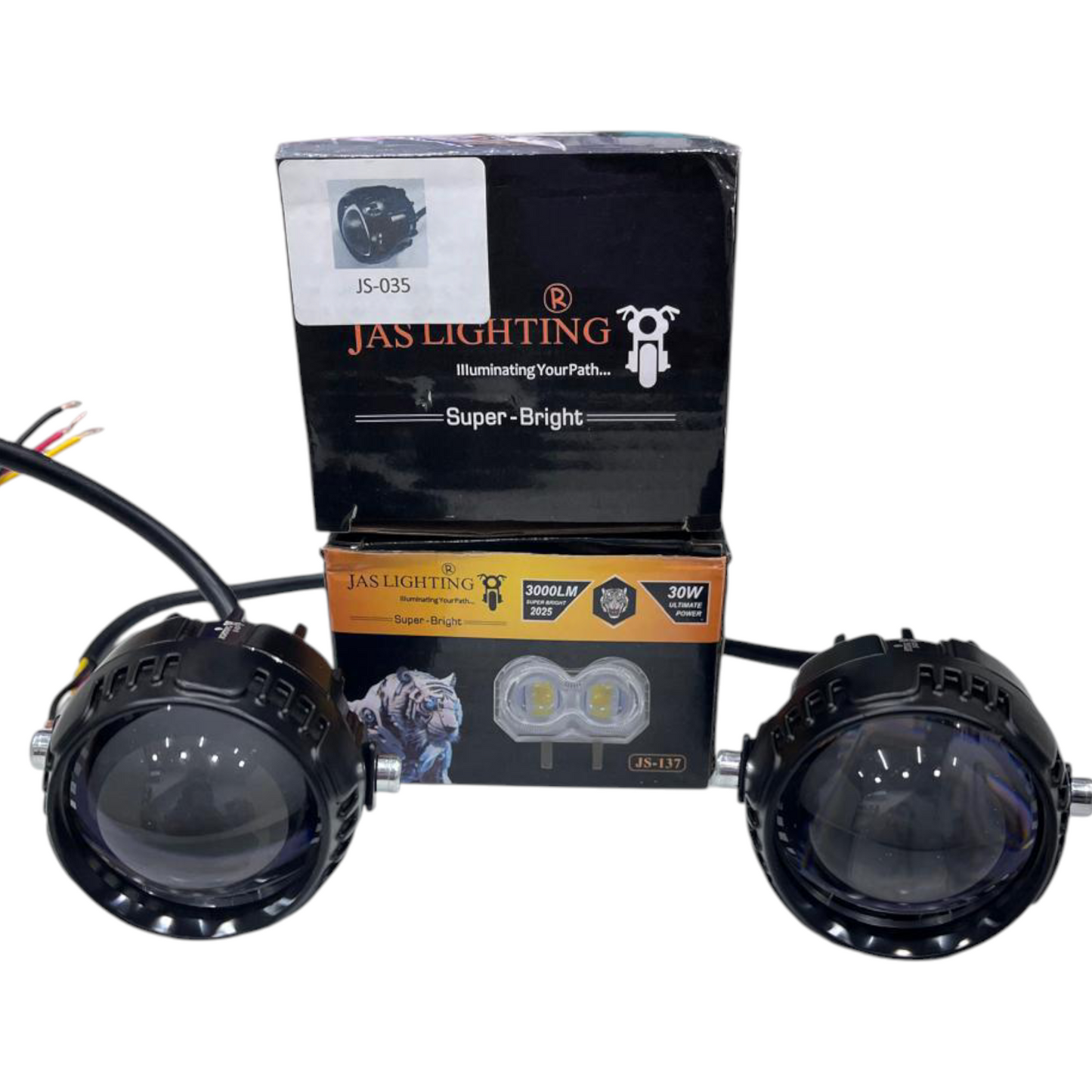 JAS JS-137 60W LED Fog Lights (Set of 2) | Dual Color 4-in-1 with Red Devil Mode