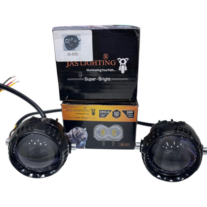 JAS JS-137 60W LED Fog Lights (Set of 2) | Dual Color 4-in-1 with Red Devil Mode