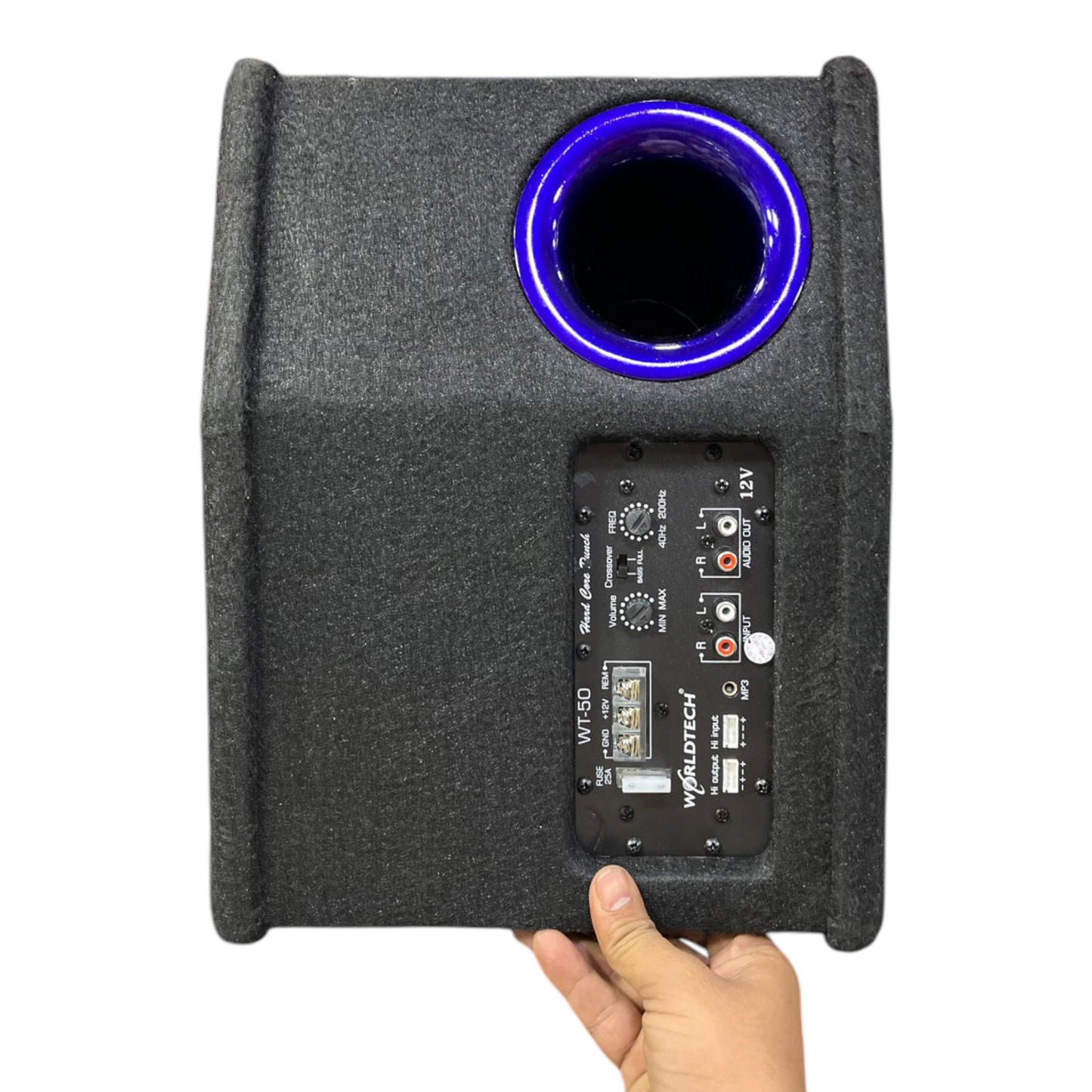 Worldtech WT - 1009 4400W Bass Tube Sub Enclosure Under Seat with Inbuilt Mono Amplifiers