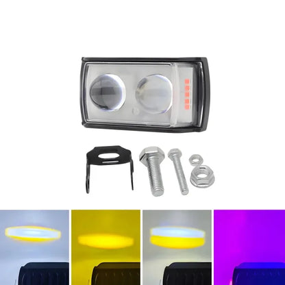 BAOBAO 45W Original Ultra Mini Dual Lens Fog Light with yellow & White and Red/Blue Flashing Light( Pack of 2)