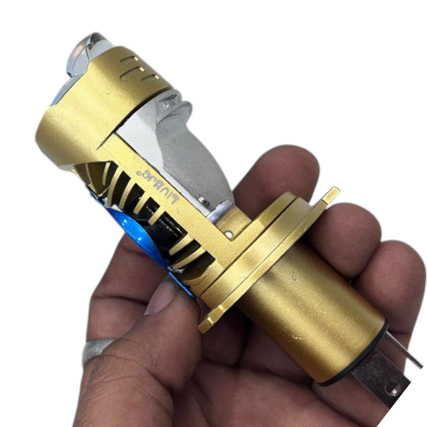 Original HJG 85W Dual Color LED Projector Headlight – H4 Fitment | White/Yellow Beam | 1 Year Replacement Guarantee | For Cars & Bikes