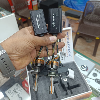 WorldTech 410W AI TRI-Color App Control LED Headlight | Bluetooth 5.0 | Weather Adaptive Lighting