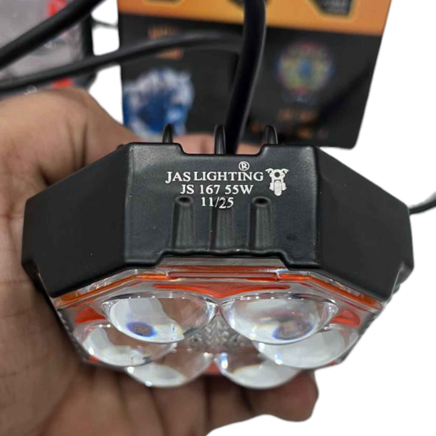 JAS 100W Multi-Function LED Fog Lights – 50W/pc | 5000 Lumens | Dual Colour + Flashing Modes | Pack of 2