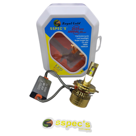 SSPEC 180W LED Headlight Bulb (H4 | AC-DC | 1-Year Guarantee) – 16000–18000 LM High Brightness