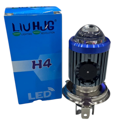 LIU HJG H4 LED Headlight Projector 40W | Dual Colour High-Low Beam | Inbuilt Fan | Easy Installation