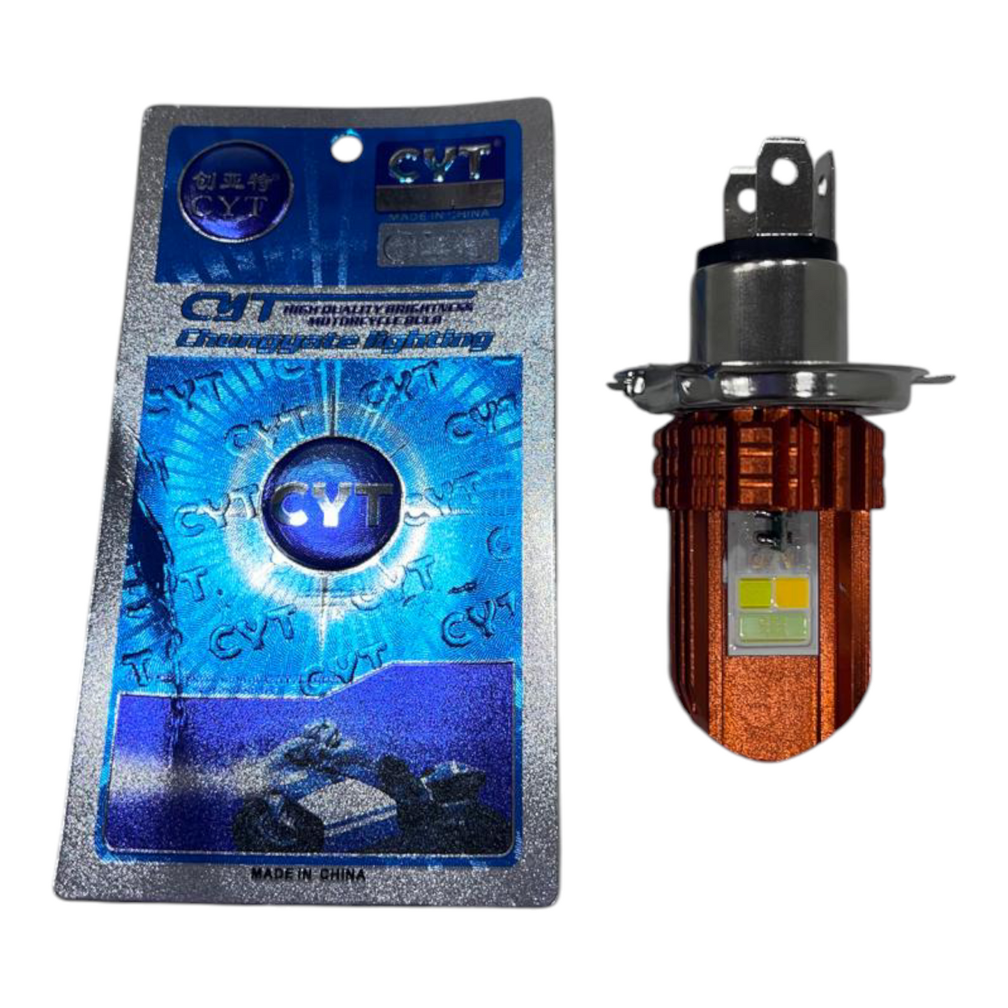CYT Tri-Colour LED Headlight with Flash Mode | Fanless Design | Easy Installation | 6-Month Replacement Guarantee
