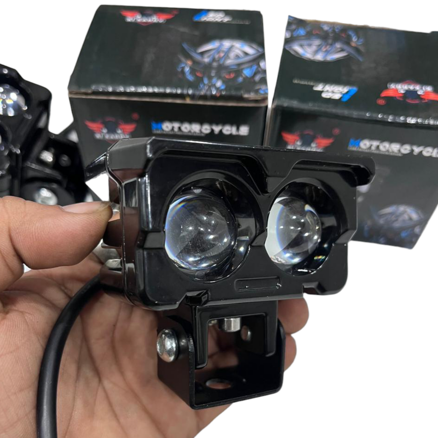 Karry Dual Lens Beemer Fog Lights – 50W/pc | Dual Colour Beam | Metal Body | Pack of 2