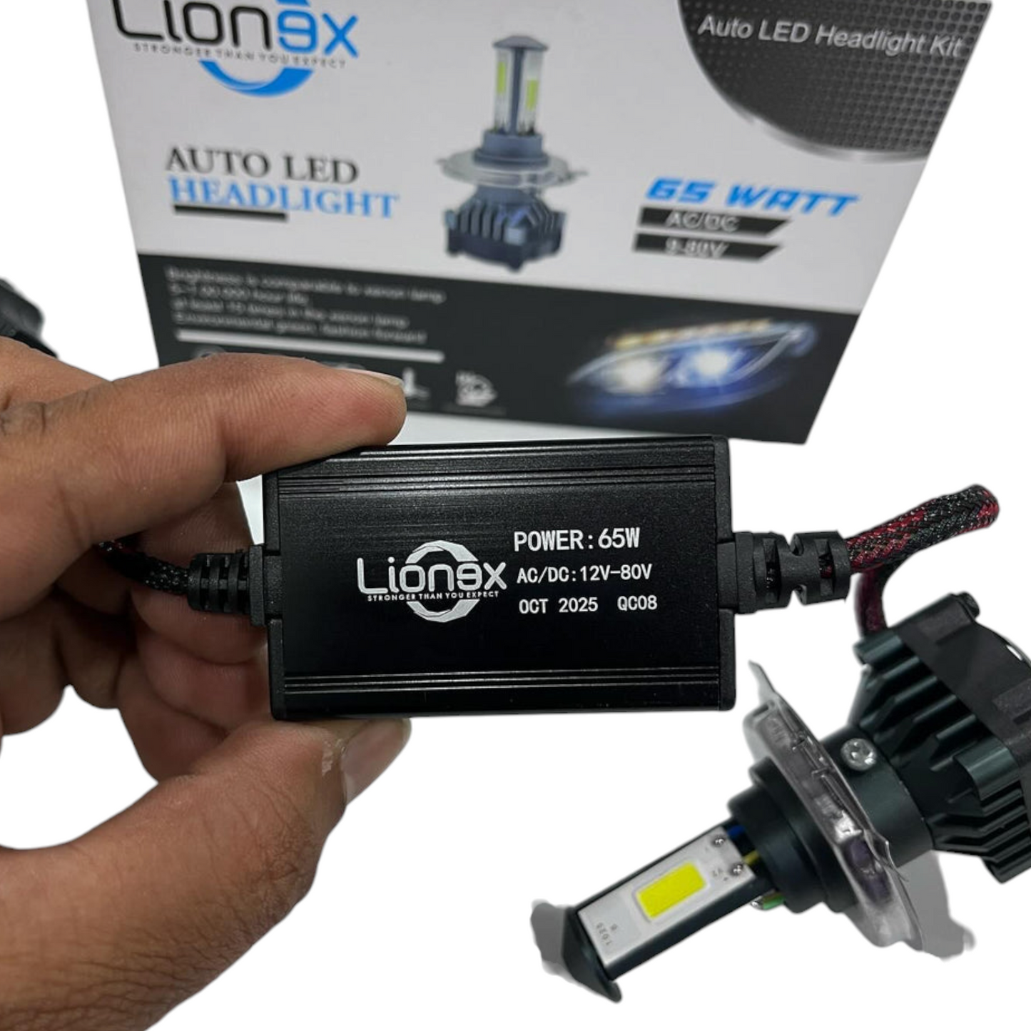 Lionex 65W AC-DC LED Headlight (1 Pc) – Dual Power Compatible with 2 Year Guarantee