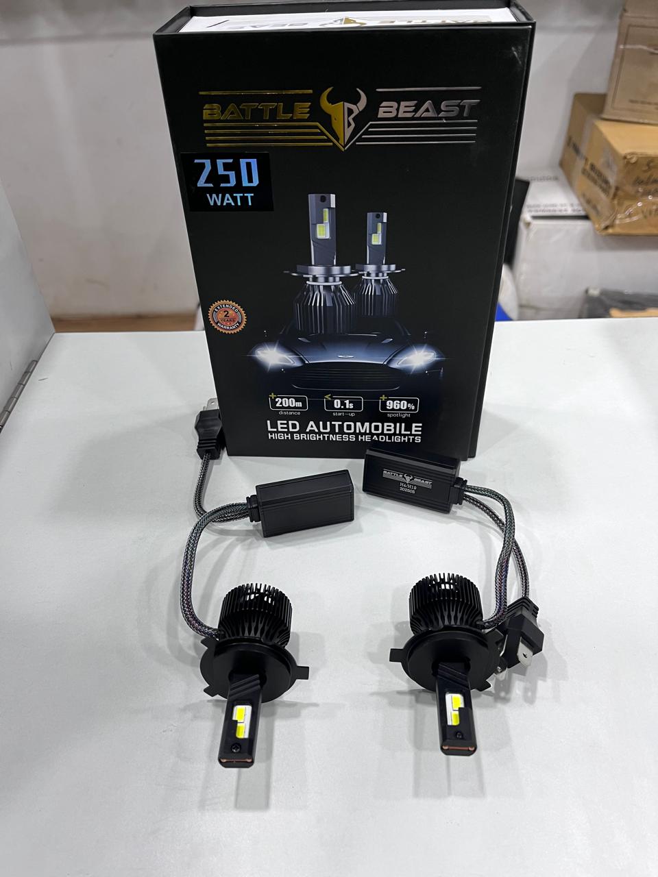 Battlebeast 250W LED Headlight (Pack of 2) – Ultra Bright with 2 Year Guarantee