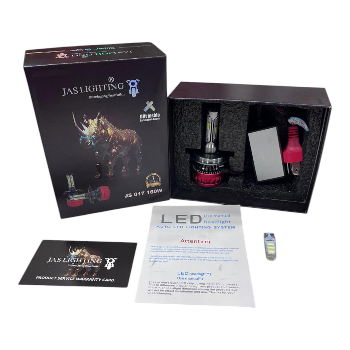 JAS 160W LED Headlight (1 Pc) – Super Bright Performance with 1 Year Guarantee