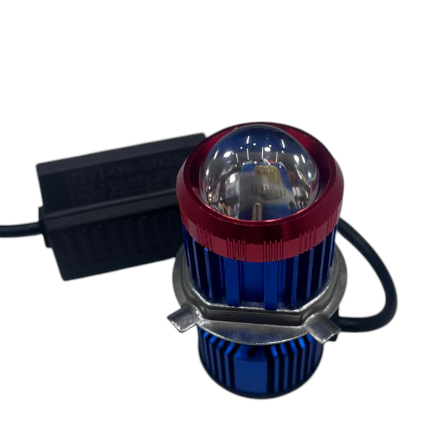 CYT V4 White/Yellow LED Projector Light (H4 Fitting) – Semi Curve Lens | 12-24V Double Color Beam | Universal Fit