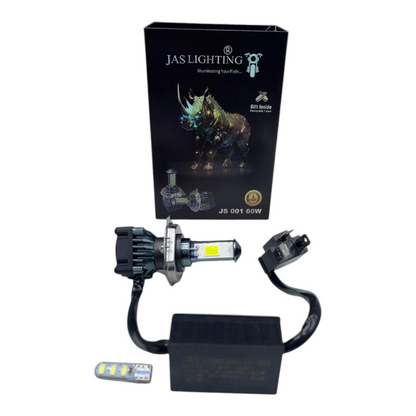 JAS 60W LED Headlight | 6000 Lumens | 6500K White Light | IP68 Waterproof | 1 Year Warranty