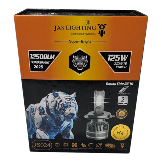 JAS 125W 12,500LM LED Headlight with Free Parking Bulb – Waterproof | 1-Year Guarantee