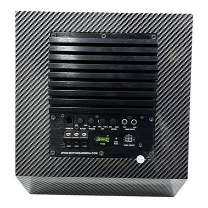 Motogear Megablast 10-Inch Dual Woofer Enclosure with Inbuilt Amplifier – 600W Power | 1-Year Guarantee