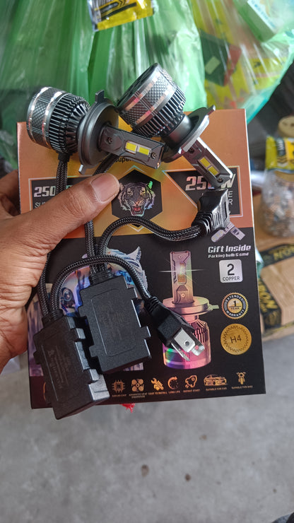 JAS 250W Dual Copper Tubes Led Headlight with 1+1 Year Warranty