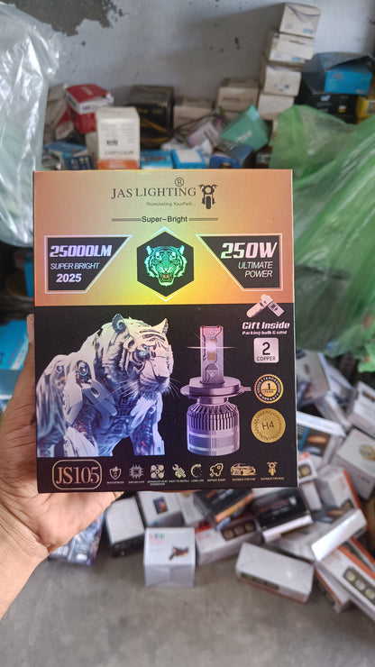 JAS 250W Dual Copper Tubes Led Headlight with 1+1 Year Warranty