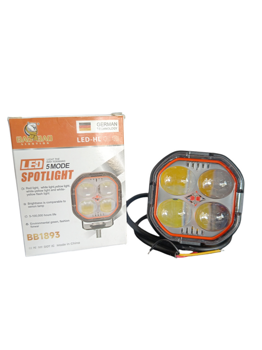 BAOBAO 4 Lens 60W Fog Light| Dual Colour Mode with Flashing Mode| Red Devil Eye Mode