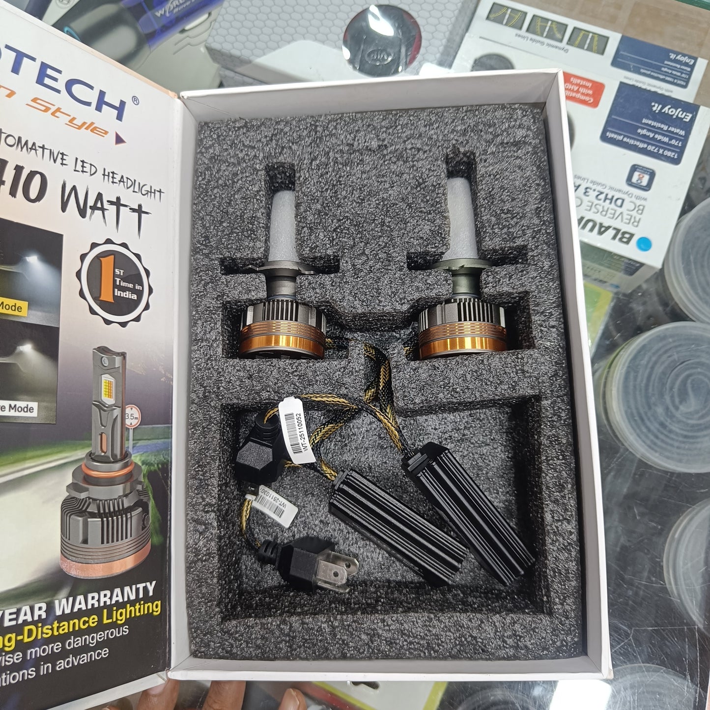 WorldTech 410W AI TRI-Color App Control LED Headlight | Bluetooth 5.0 | Weather Adaptive Lighting