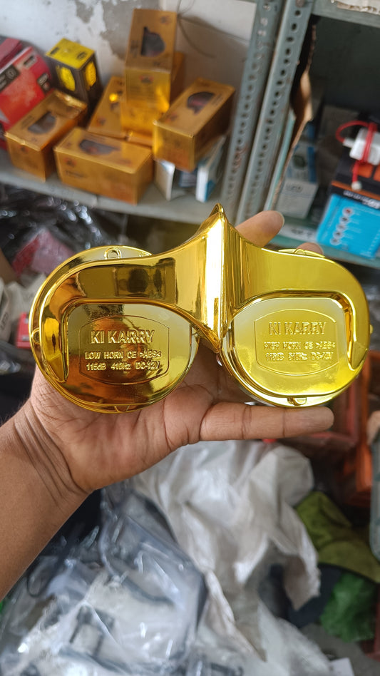 KiKarry Golden Polish Chrome Snail Trumpet Horn