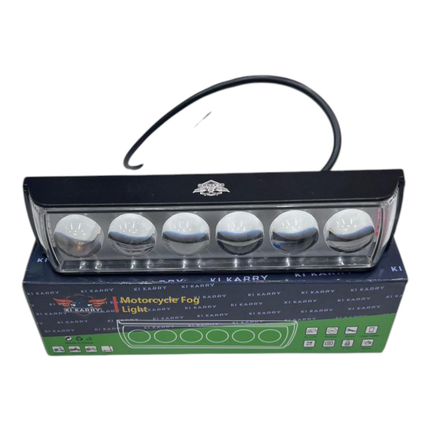 Karry 6 Lens 60W LED Fog Light with Red/Blue DRL | Dual Color | 5 Modes | Waterproof | 1 Piece