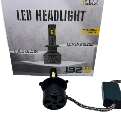 Promaxx 192W LED Headlight Bulb with FDB Fan Cooling | 6000K White Light | 1 Year Replacement Guarantee (1 Piece)