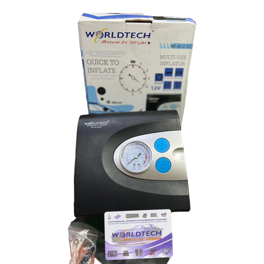 Worldtech 150 PSI Car Tyre Inflator 1 Year Guaranty