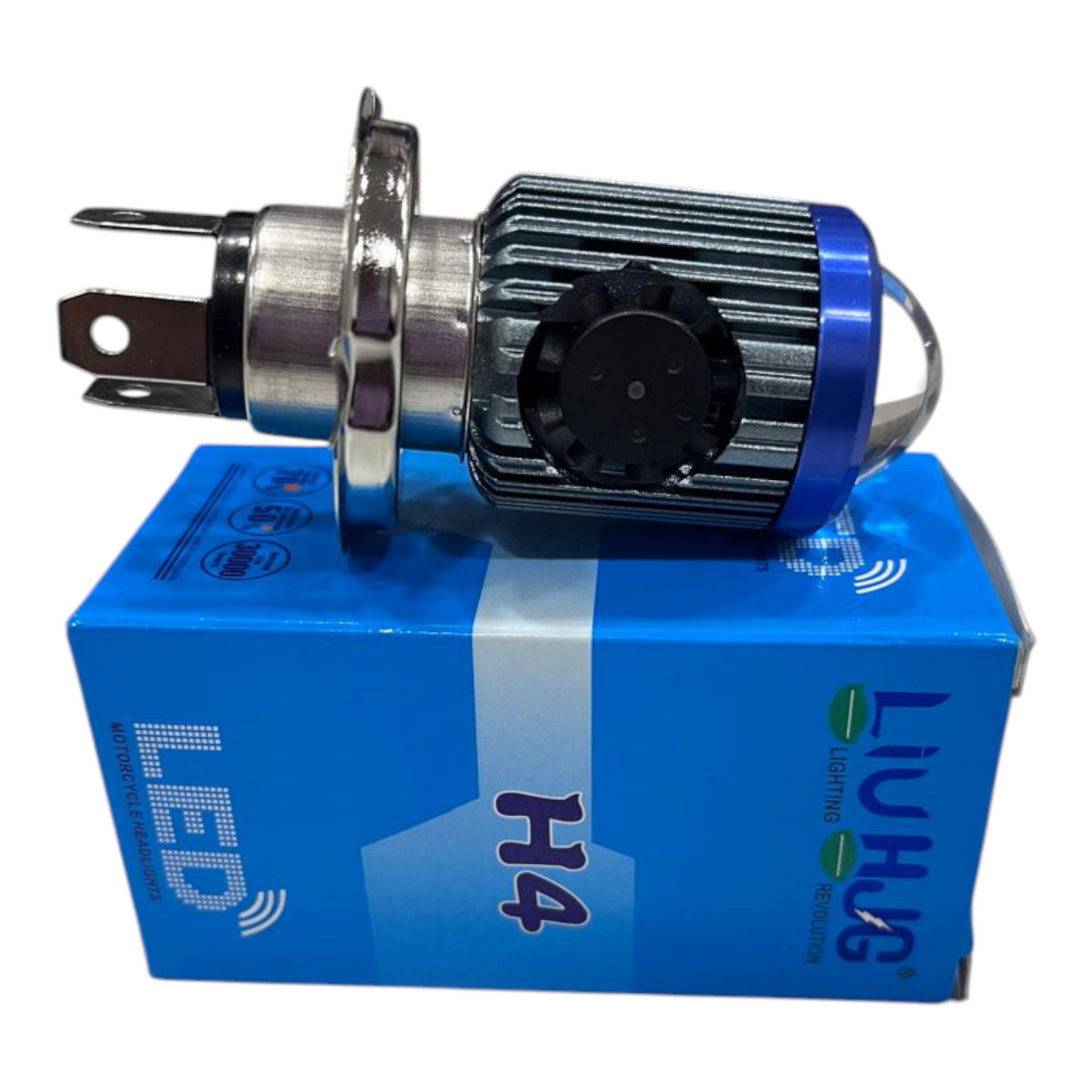 LIU HJG H4 LED Headlight Projector 40W | Dual Colour High-Low Beam | Inbuilt Fan | Easy Installation