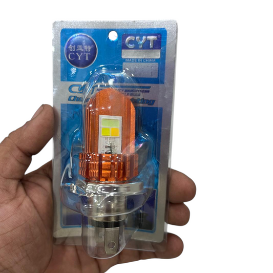 CYT Tri-Colour LED Headlight with Flash Mode | Fanless Design | Easy Installation | 6-Month Replacement Guarantee