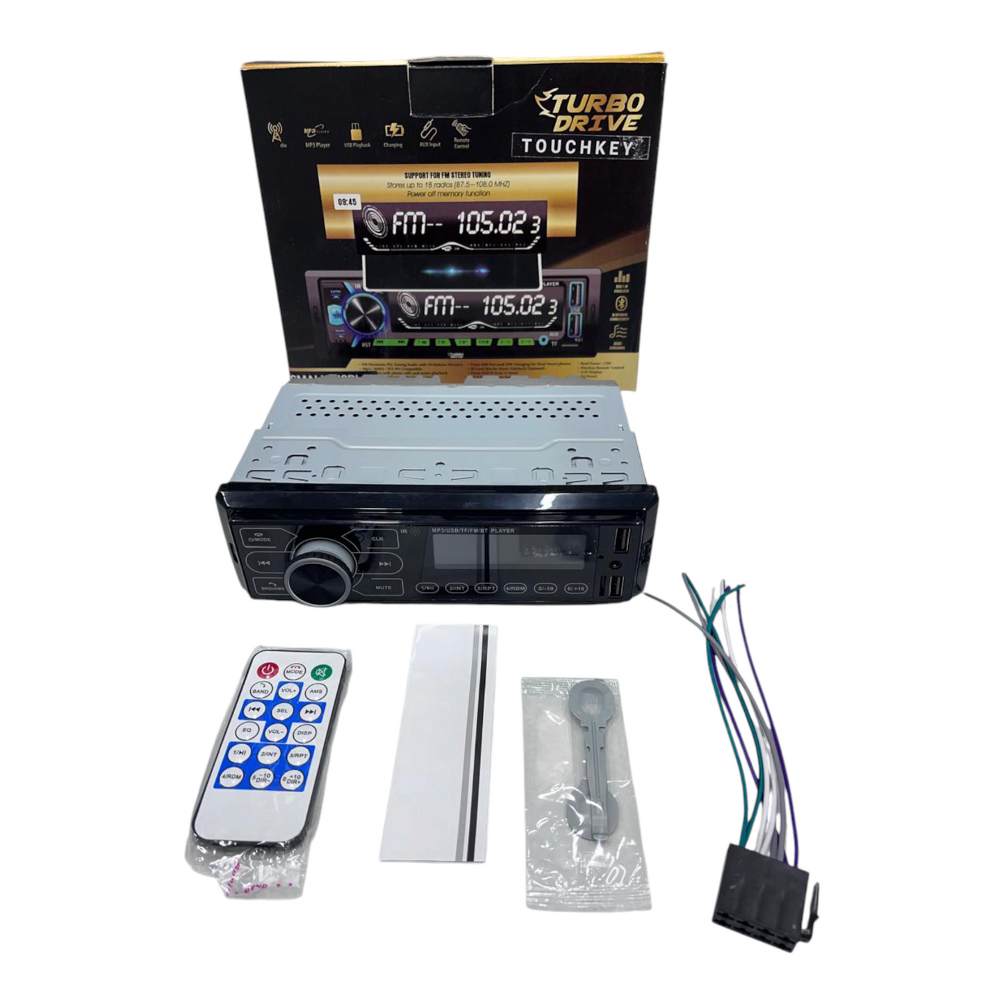 Turbo Drive Touch Key DSP Car Audio Player | Bluetooth | Dual USB | DSP Sound | 2 Year Warranty