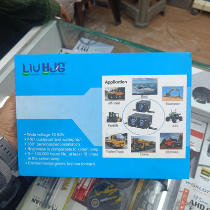 HJG Blaze 2 Waymaker Pro 160W LED Fog Lights (2 Pcs) – Dual Lens Laser Spot & Wide Spread | Red DRL | White/Yellow Modes | Universal for Cars & Bikes