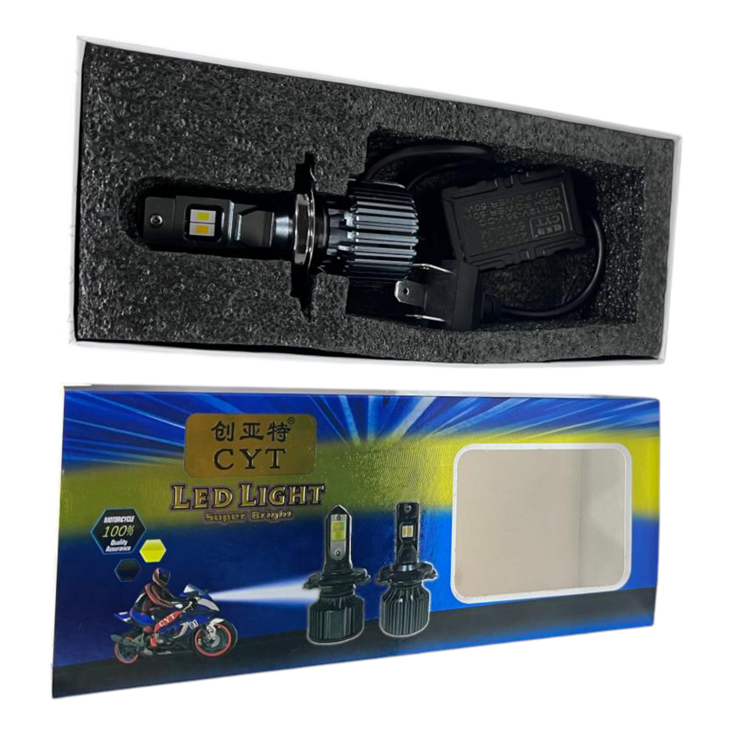 CYT 100W Dual Colour LED Headlight – 4-in-1 Function | Waterproof | 1-Year Guarantee