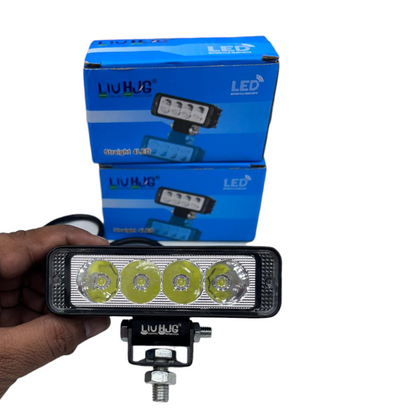 HJG 40W Straight 4 LED Fog Lights (Pair) | Dual Mode Still & Flash | Metal Body | Waterproof