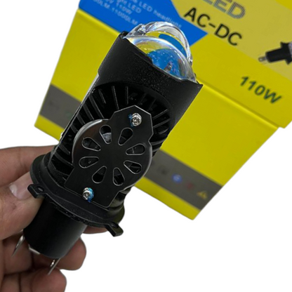 SSPEC 110W AC-DC Dual Lens LED Projector Headlight | Plug & Play | For Bike & Car | 1 Year Replacement Warranty