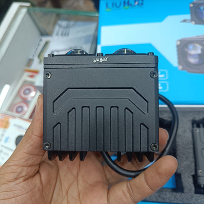 HJG Blaze 2 Waymaker Pro 160W LED Fog Lights (2 Pcs) – Dual Lens Laser Spot & Wide Spread | Red DRL | White/Yellow Modes | Universal for Cars & Bikes