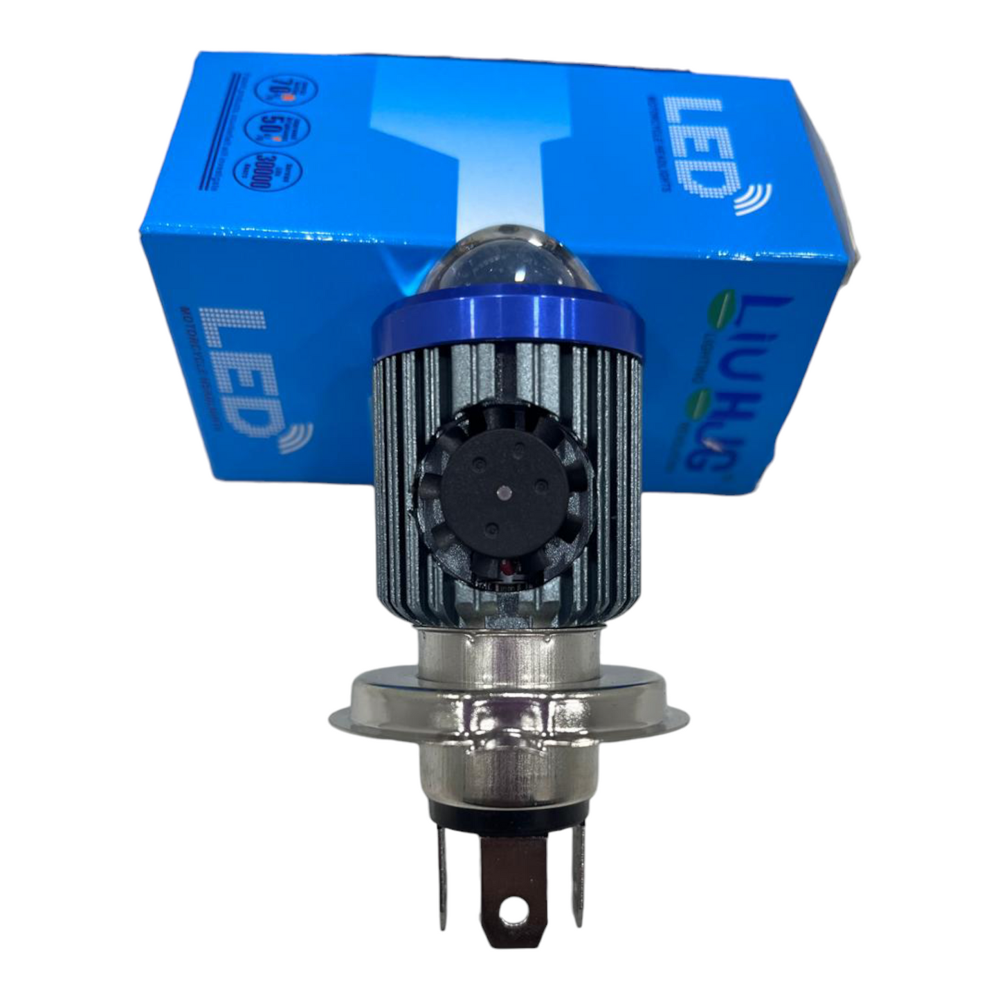 LIU HJG H4 LED Headlight Projector 40W | Dual Colour High-Low Beam | Inbuilt Fan | Easy Installation