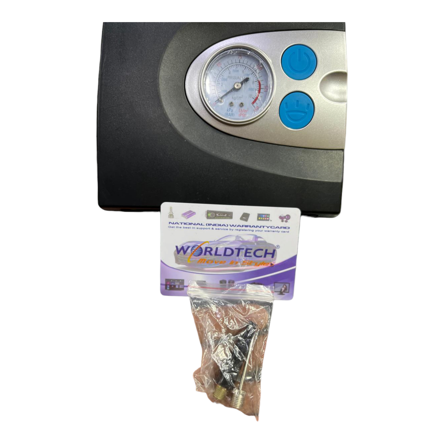 Worldtech 150 PSI Car Tyre Inflator 1 Year Guaranty