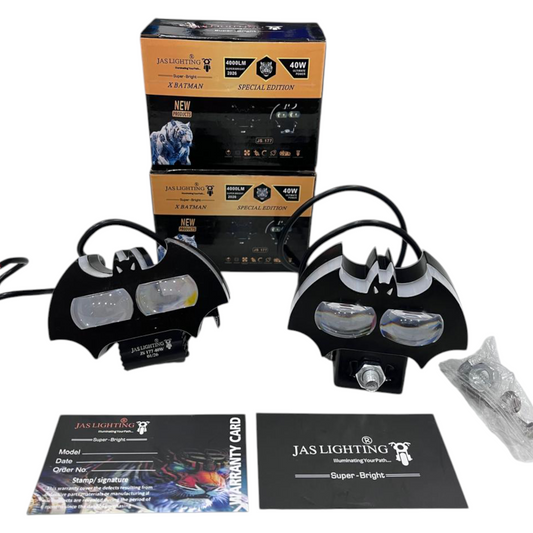 JAS Batman 80W Pair Fog Lights (Dual Color + RGB DRL | Pack of 2) – Waterproof, Flash Mode, 1-Year Guarantee