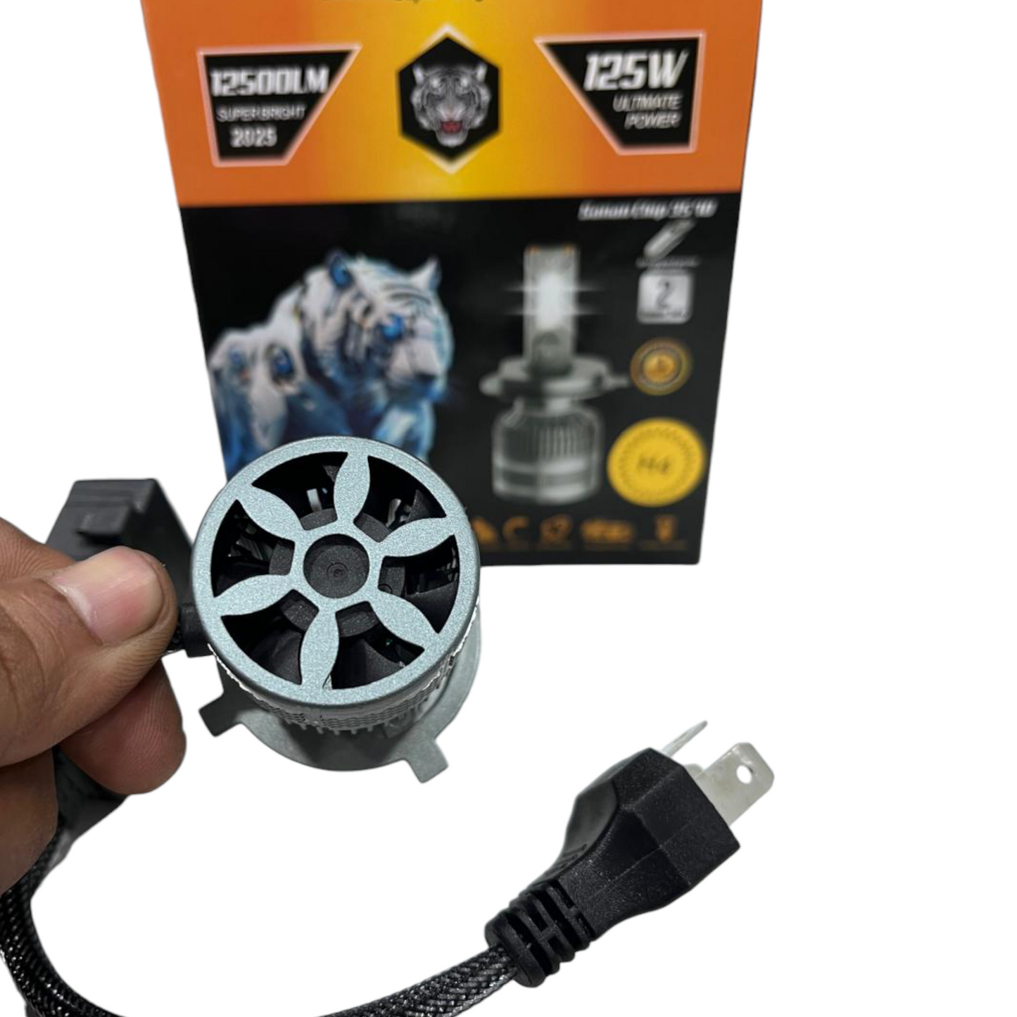 JAS 125W 12,500LM LED Headlight with Free Parking Bulb – Waterproof | 1-Year Guarantee