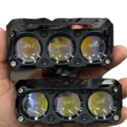 Karry JS33 3 Lens LED Fog Lights 28W/PC (Set of 2) | Metal Body Waterproof Fog Lamps