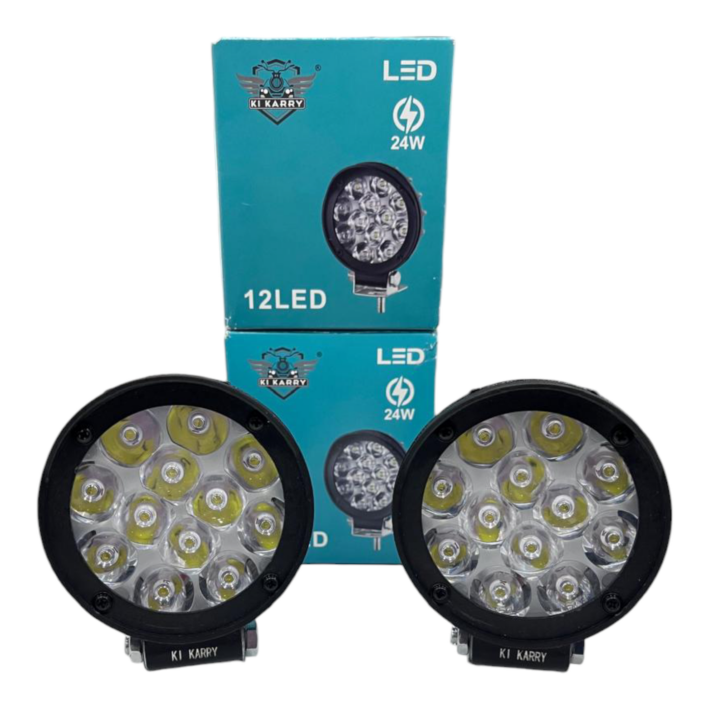 Karry 12 LED Fog Lights (Pair) | 24W per Piece | Waterproof | Easy Installation | 6 Month Guarantee