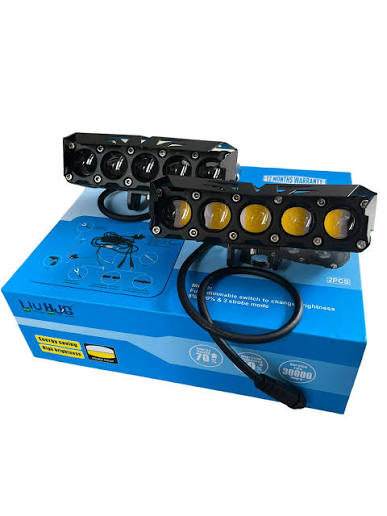 HJG 5-Lens LED Fog Lights – Yellow/White Color for Universal (Set of 2)