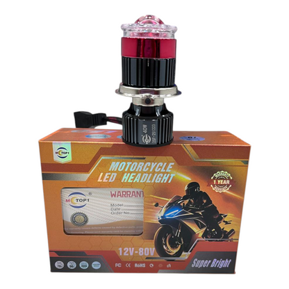 M-TOP 40W Dual-Color Projector Fog Light (1 Pc) – White/Yellow Beam | H4 Fitting | Semi-Curve Lens | 1 Year Replacement Guarantee