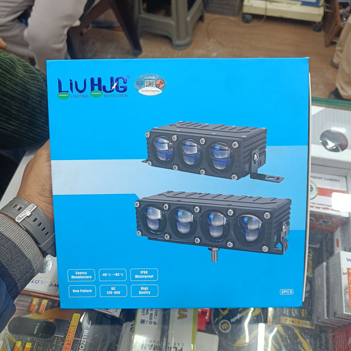 Blaze 3 Auxiliary LED Lights 260W (Pair) – White & Yellow Beam with Red DRL | 26000+ Lumens | IP67 Waterproof | Universal for Cars & Bikes