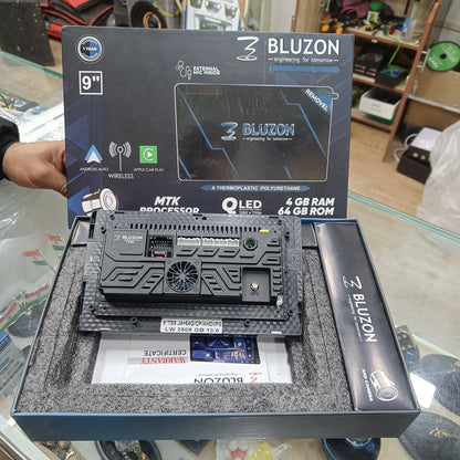 BLUZON 9-Inch QLED Android Car Stereo | 4GB RAM 64GB ROM | Wireless CarPlay & Android Auto