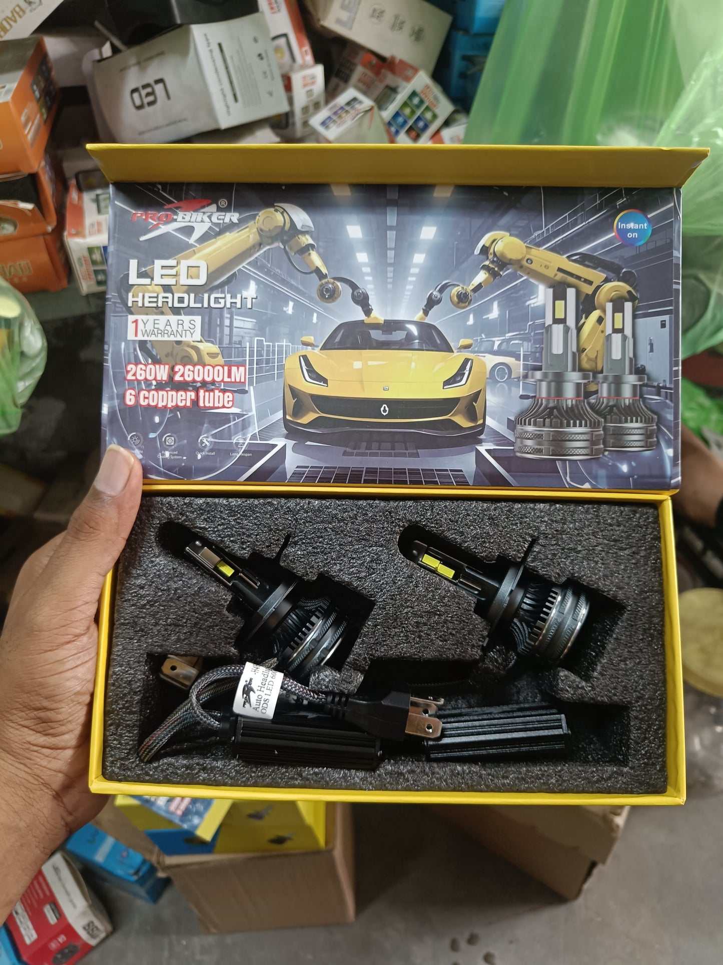 Pro Biker 260W 6 Copper Tubes Led Headlight