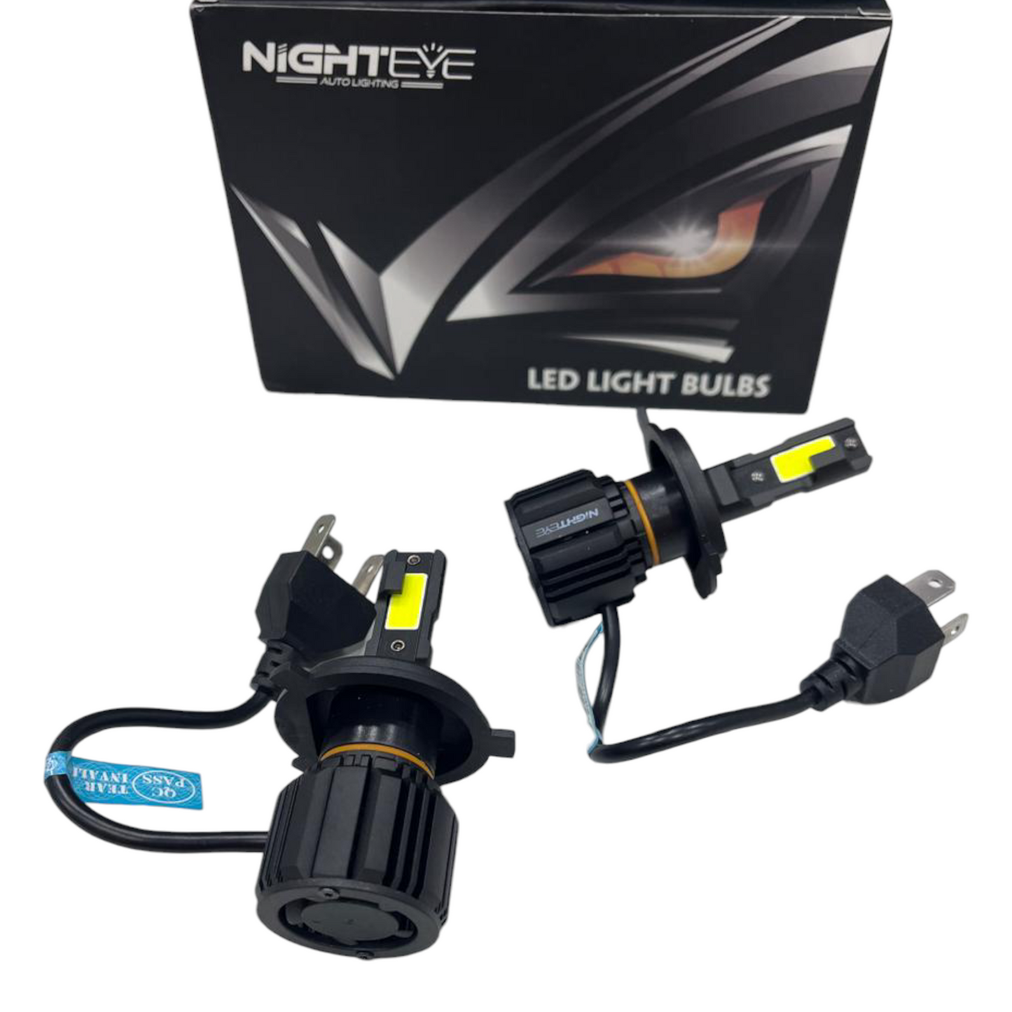 Nighteye 100W/Set LED Headlight (50W Each) – 6500K Cool White | Original H4 Fit | 3-Year Replacement Guarantee